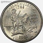 سکه کوارتر (25 سنت) ایالتی آمریکا 2000 P (کیفیت +AU)