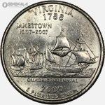 سکه کوارتر (25 سنت) ایالتی آمریکا 2000 P (کیفیت AU)
