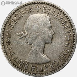 سکه 6 پنس انگلیس 1953 (ملکه الیزابت)