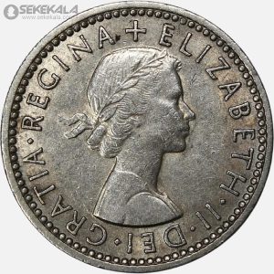 سکه 6 پنس انگلیس 1955 (ملکه الیزابت)