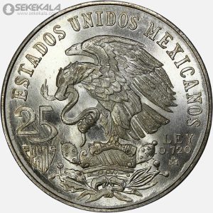 سکه 25 پزو نقره یادبودی مکزیک 1968 (المپیک تابستانی مکزیکو سیتی)(UNC)