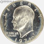 سکه 1 دلار پروف نقره آمریکا 1971 S (آیزنهاور) (داخل پک پلمپ فابریک)