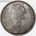 سکه 1 روپیه نقره هند مستعمره بریتانیا 1884 (ملکه ویکتوریا)
