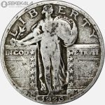 سکه کوارتر (25 سنت) نقره آمریکا 1926 (کمیاب) Standing Liberty