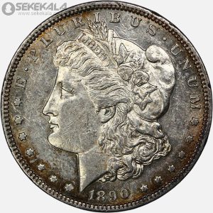 سکه 1 دلار آمریکا 1890 (مورگان ـ Morgan) تونینگ رنگی