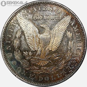 سکه 1 دلار آمریکا 1890 (مورگان ـ Morgan) تونینگ رنگی