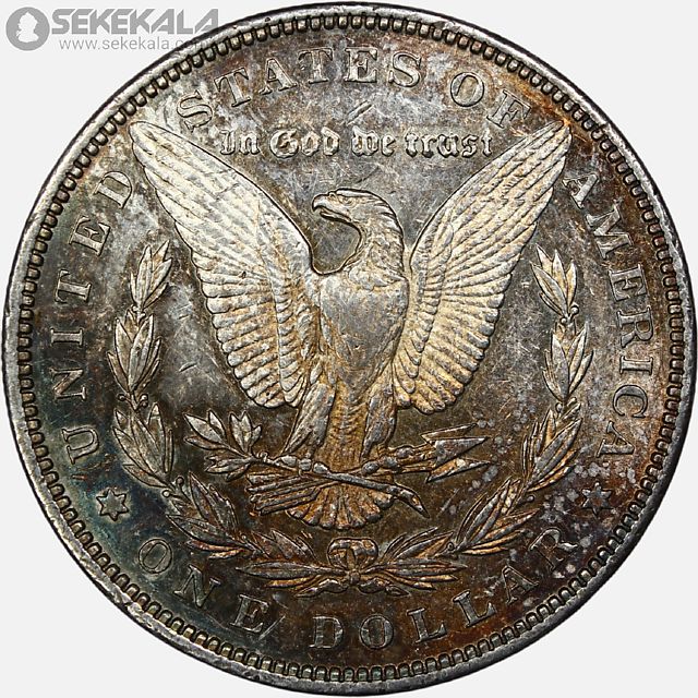 سکه 1 دلار آمریکا 1890 (مورگان ـ Morgan) تونینگ رنگی