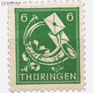 تمبر 5 فنیگ تورینگن آلمان 1945 (منطقه تحت اشغال شوروی)