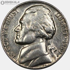 سکه 5 سنت آمریکا 1969 S (جفرسون)