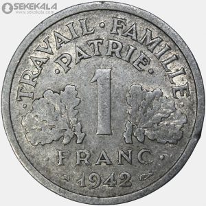 سکه 1 فرانک فرانسه 1942(دولت ویشی)