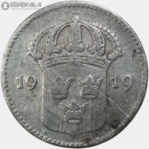 سکه 10 اوره نقره سوئد 1919 (گستاو پنجم)
