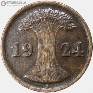 سکه 2 رایش فنیگ آلمان 1924 (جمهوری وایمار)