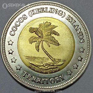 سکه دوفلزی 5 دلار جزایر کوکوس 2004 (UNC)