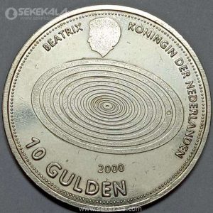 سکه 10 گولدن نقره یادبودی هلند 1999