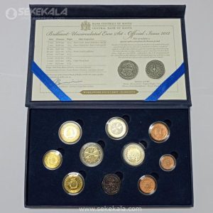 پک کمیاب سکه های یورو مالت 2012 + 2 یورو یادبودی و مدال یادبودی طرح سکه قدیمی