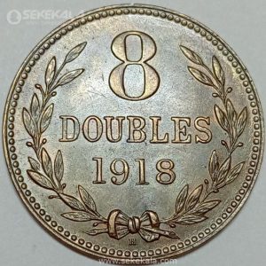 سکه 5 دابل بسیار کمیاب گرنزی 1918 (AU)