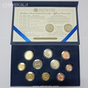پک کمیاب سکه های یورو مالت 2014 + 2 یورو یادبودی و مدال یادبودی طرح سکه قدیمی