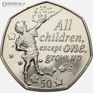 سکه 50 پنس یادبودی بسیارکمیاب جزیره من 2019 (isle of man)(peter pan)