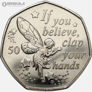 سکه 50 پنس یادبودی بسیارکمیاب جزیره من 2019 (isle of man)(peter pan)
