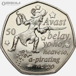 سکه 50 پنس یادبودی بسیارکمیاب جزیره من 2019 (isle of man)(peter pan)