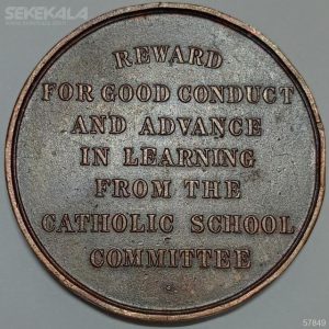 مدال قدیمی و نایاب بریتانیا 1888 (جایزه تحصیلی مدرسه کاتولیک بریتانیا)