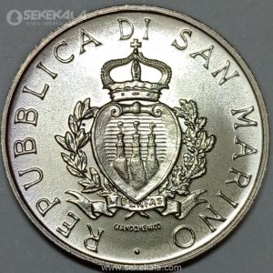 سکه 1000 لیره نقره سان مارینو 1987 (UNC)(بسیار کمیاب)