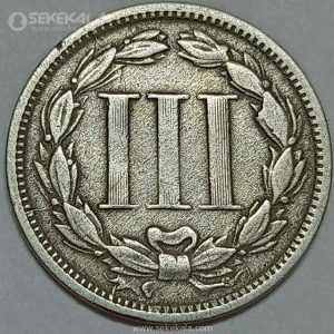 سکه 3 سنت آمریکا 1866 (بسیار کمیاب)