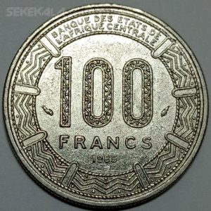 سکه کلکسیونی ۱۰۰ فرانک نایاب گابن ۱۹۸۵