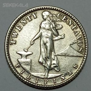 سکه کلکسیونی ۲۰ سنتاوو نقره فیلیپین مستعمره آمریکا ۱۹۴۴ (بسیار کمیاب)