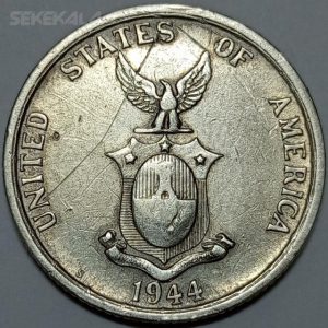 سکه کلکسیونی ۵۰ سنتاوو نقره فیلیپین مستعمره آمریکا ۱۹۴۴ (بسیار کمیاب)