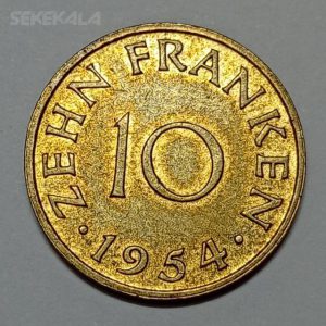 سکه کلکسیونی ۱۰ فرانک نایاب سارلند آلمان ۱۹۵۴