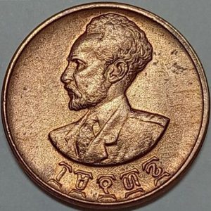 سکه 1 سانتیم قدیمی اتیوپی ۱۹۴۴ (امپراتور هایله سلاسی) کمیاب (کیفیت بانکی)