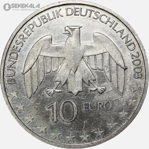 سکه 10 یورو نقره یادبودی آلمان 2003 (AU)( یوستوس فون لیبیگ شیمی دان آلمانی)