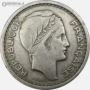 سکه 20 فرانک کمیاب الجزایر مستعمره فرانسه 1949