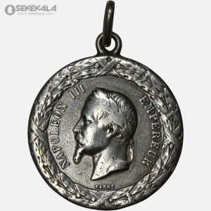 مدال نقره نایاب ناپلئون سوم 1862 فرانسه ( یادبود لشکرکشی فرانسه به مکزیک)