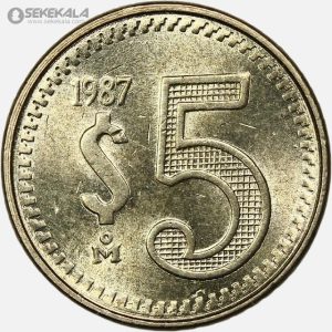 سکه 5 پزو مکزیک 1987 (UNC)