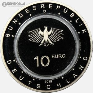 سکه پروف سه آلیاژی 10 یورو یادبودی آلمان 2019 (داخل پک فابریک)(بسیار کمیاب)