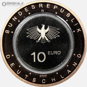 سکه پروف سه آلیاژی 10 یورو یادبودی آلمان 2020 (داخل پک فابریک)(بسیار کمیاب)
