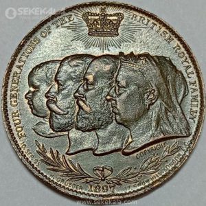 مدال برنز خانواده سلطنتی بریتانیا 1897 (فوق العاده زیبا و نایاب)