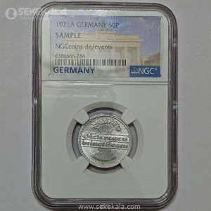 سکه 50 فنیگ آلمان وایمار 1921 (گرید شده توسط کمپانی معتبر NGC)
