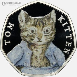 سکه پروف نقره‌ 50 پنس انگلیس Beatrix Potter) 2017)(تام کیتن)