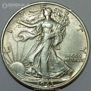 سکه نیم دلار نقره ایالات متحده آمریکا 1943 ( Walking Liberty) S