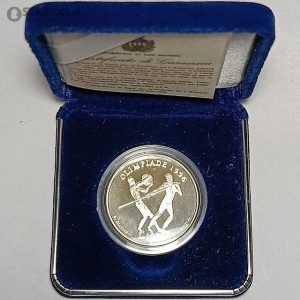 سکه 1000 لیره نقره پروف سان مارینو 1996 (به همراه جعبه و شناسنامه) المپیک 1996