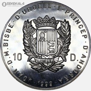 سکه 10 دینر نقره پروف آندورا 1999 (میلاد مسیح)