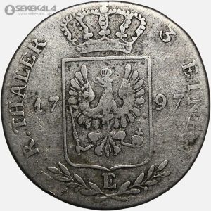 سکه قدیمی 1/3 رایش تالر نقره پروس آلمان 1797 (فردریش ویلهلم دوم)