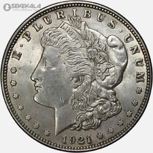 سکه نقره 1 دلار قدیمی آمریکا 1921 D (مورگان)