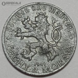 سکه کلکسیونی ۵۰ هلر بسیار کمیاب بوهمیا و مراویا ۱۹۴۱