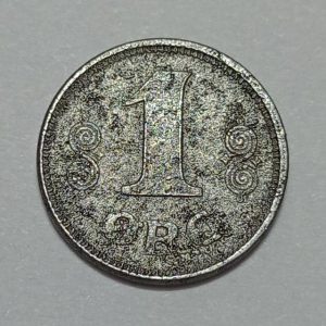 سکه کلکسیونی ۱ اوره قدیمی دانمارک ۱۹۱۸