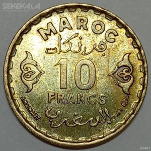 سکه کمیاب 10 فرانک مراکش 1952 (UNC)