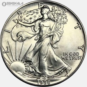 سکه 1 دلار نقره آمریکا 1986 (Silver Eagle) (UNC)